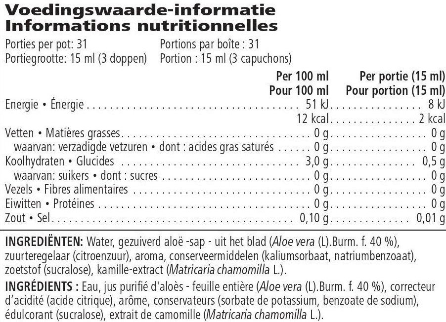 Herbalife-aloe-drinksiroop-mango-voedingswaarden